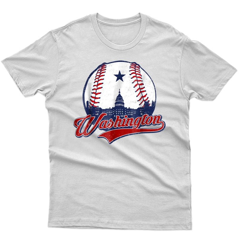 Washington Dc Baseball T-shirt National Mall Silhouette