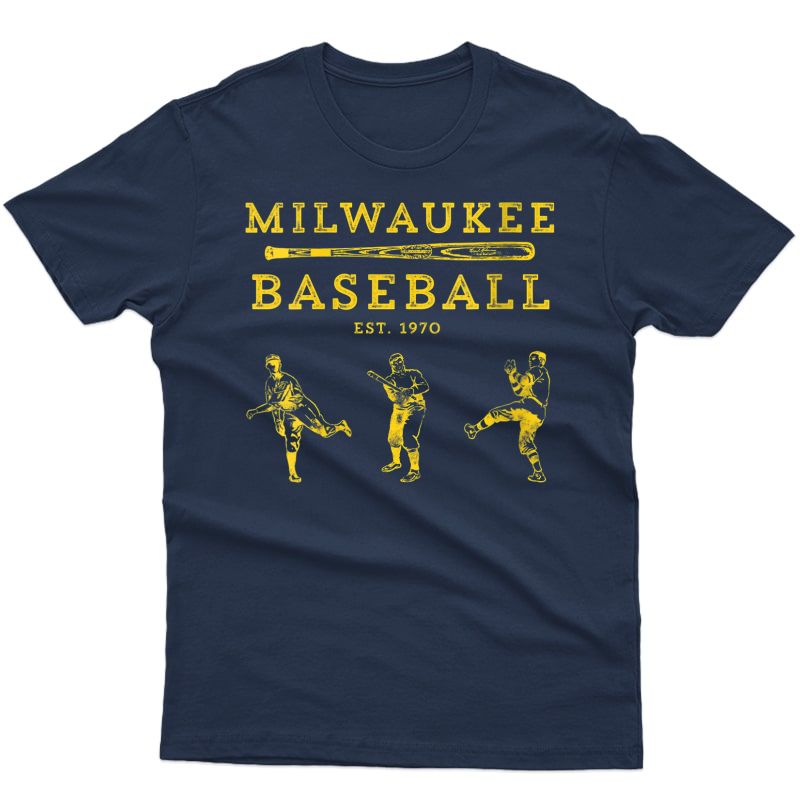  Classic Milwaukee Baseball Fan Retro T-shirt T-shirt