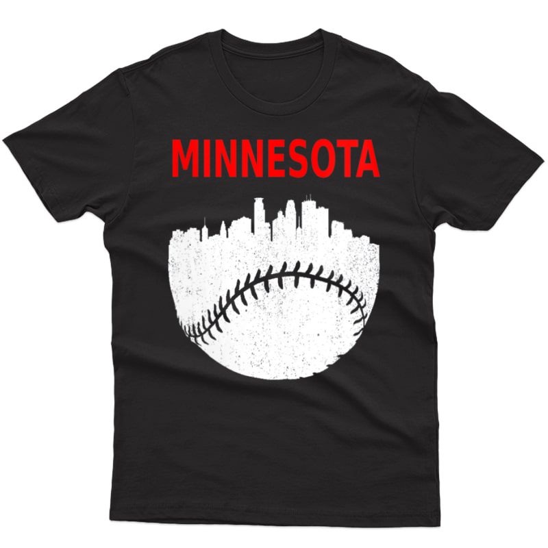  Retro Minnesota Baseball Minneapolis Cityscape Vintage Shirt T-shirt